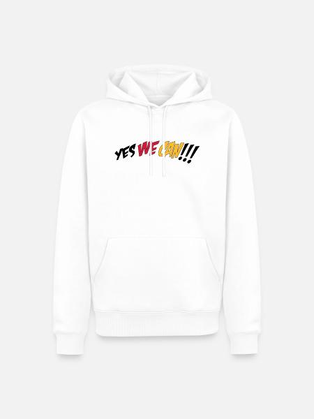 yes we can - Men’s Premium Organic Hoodie - white