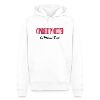 copyright protected by mum and dad - Sweat à capuche Premium bio Homme - blanc - Devant - Nico (187cm)