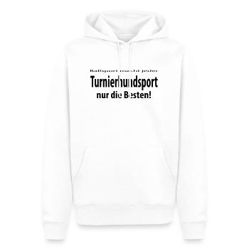 ballsport_turnierhundsport - Männer Premium Bio Hoodie - Weiß - Vorne - Nico (187cm)