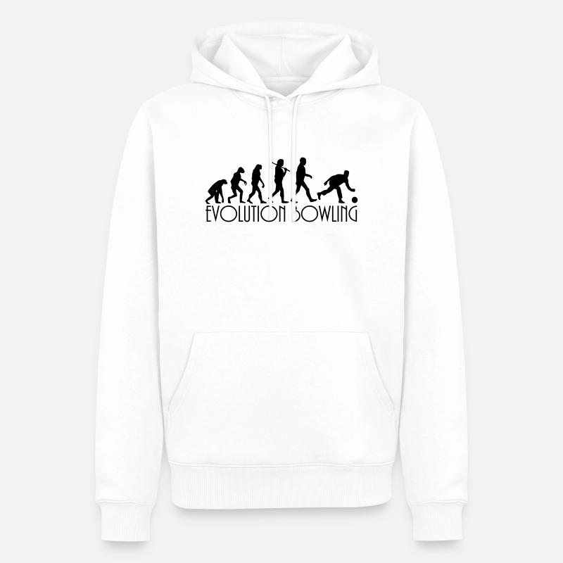 évolution Bowling - Sweat à capuche Premium bio Homme - blanc