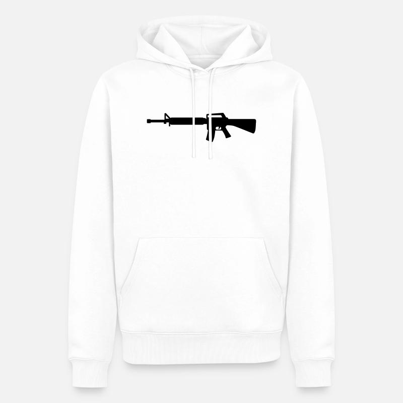 Fusil - Sweat à capuche Premium bio Homme - blanc