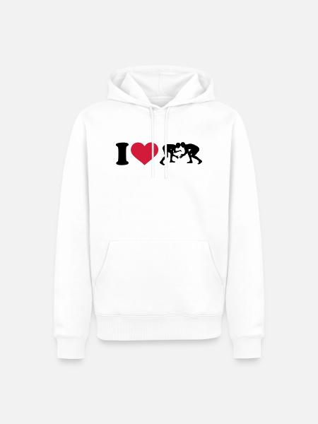 Ringen - Männer Premium Bio Hoodie - Weiß