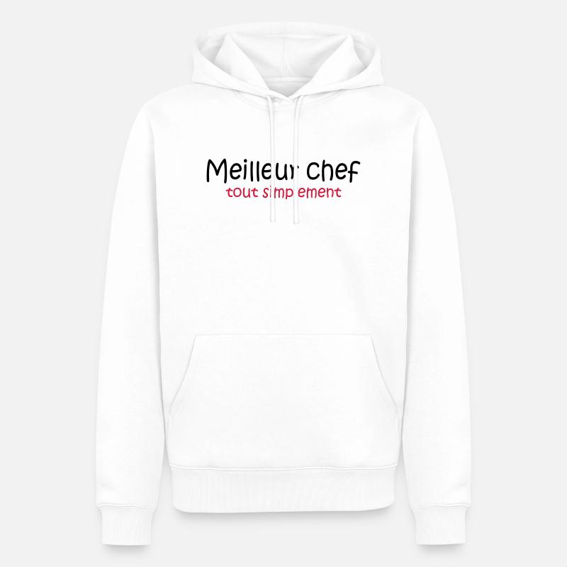 Meilleur chef tout simplement - Männer Premium Bio Hoodie - Weiß