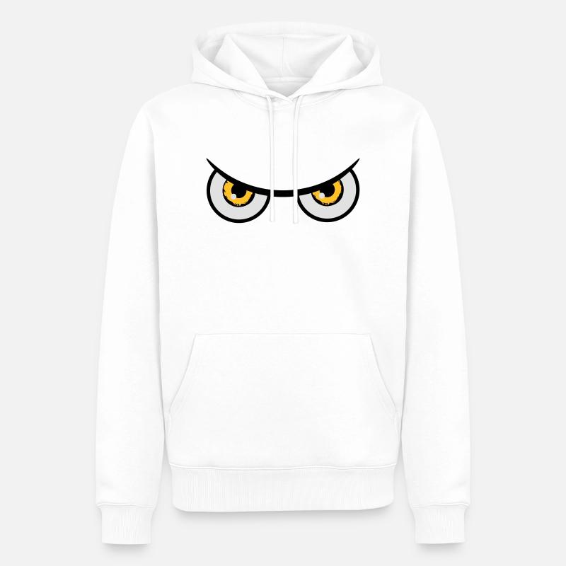 Augen böse gefährlich Eule - Männer Premium Bio Hoodie - Weiß