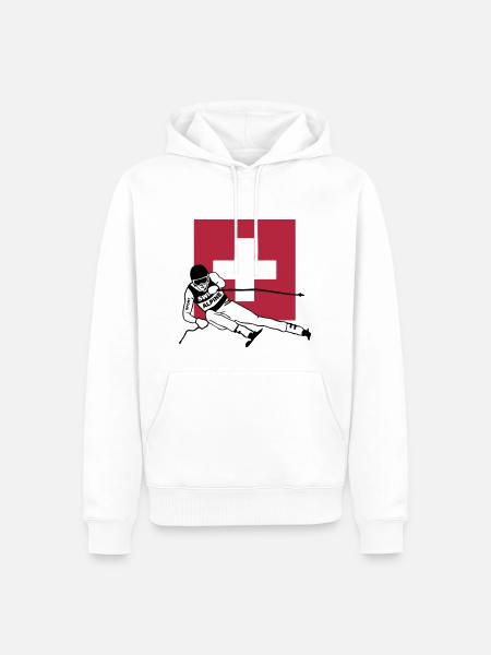 ski - alpine - apres - schweiz - Männer Premium Bio Hoodie - Weiß