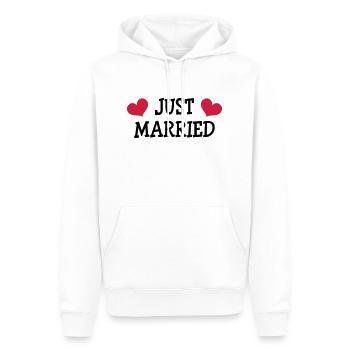 Just Married - Wedding - Sweat à capuche Premium bio Homme - blanc - Devant - Nico (187cm)