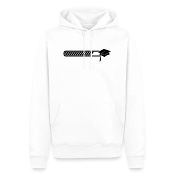 Examenshut - Abi - Abschluss loading - Männer Premium Bio Hoodie - Weiß - Vorne - Nico (187cm)