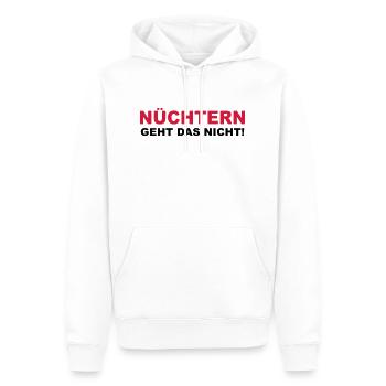 Nüchtern geht das nicht! - Männer Premium Bio Hoodie - Weiß - Vorne - Nico (187cm)