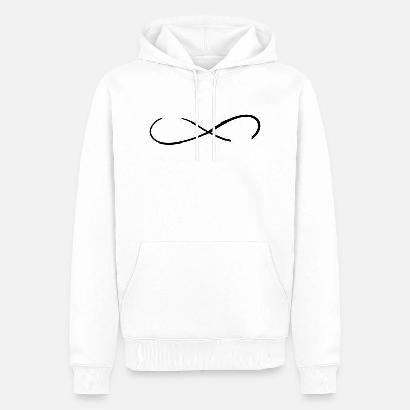 Unendlich mit Wunschtext Feld - Männer Premium Bio Hoodie - Weiß