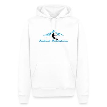 Winter - Skifahrer Berge Saalbach - Männer Premium Bio Hoodie - Weiß - Vorne - Nico (187cm)