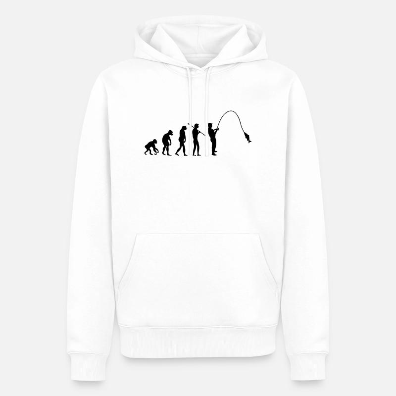 fishing_evolution_001 - Männer Premium Bio Hoodie - Weiß