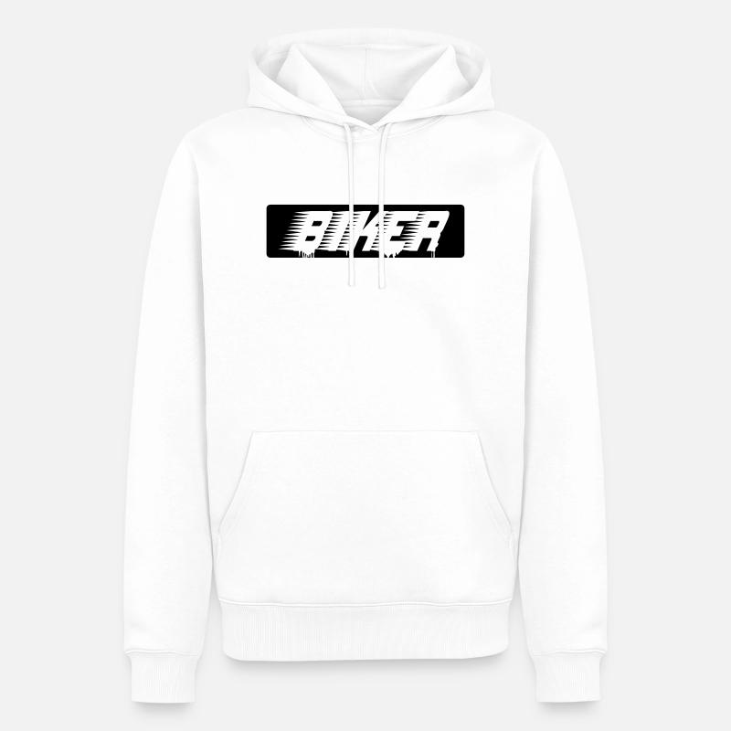 biker_1 - Männer Premium Bio Hoodie - Weiß