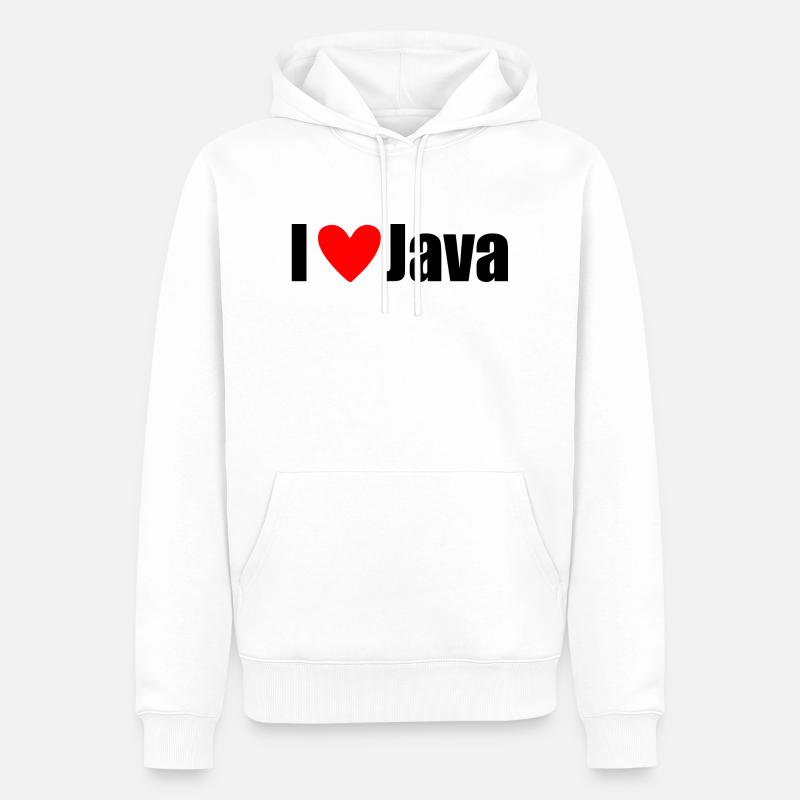 I LOVE Java - Männer Premium Bio Hoodie - Weiß