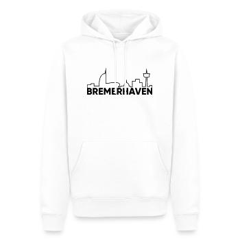 Bremerhaven avec skyline - Sweat à capuche Premium bio Homme - blanc - Devant - Nico (187cm)