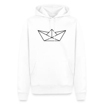 bateau en papier - Sweat à capuche Premium bio Homme - blanc - Devant - Nico (187cm)