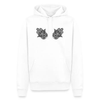 Henna Hands - Sweat à capuche Premium bio Homme - blanc - Devant - Nico (187cm)