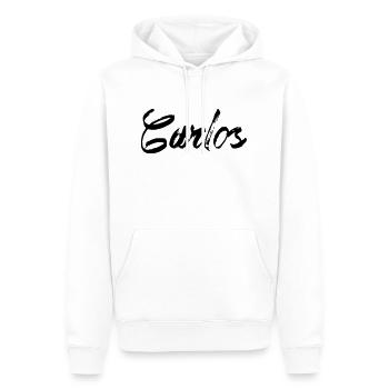 Carlos - Männer Premium Bio Hoodie - Weiß - Vorne - Nico (187cm)