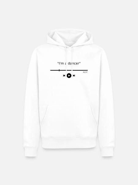 Music Player "I'm a dancer" dance dancer saying - Men’s Premium Organic Hoodie - white