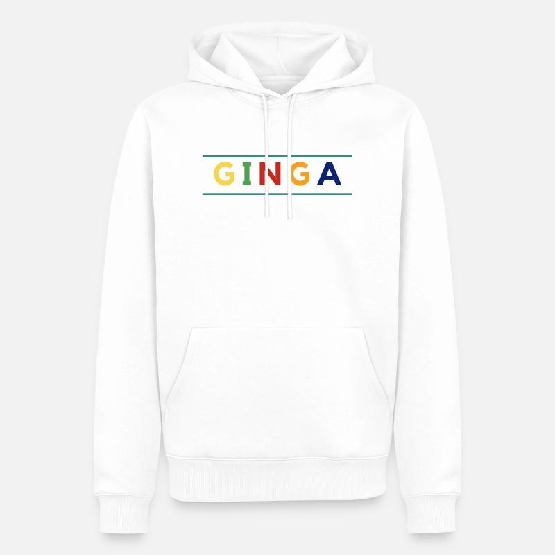 GINGA - Capoeira - Männer Premium Bio Hoodie - Weiß