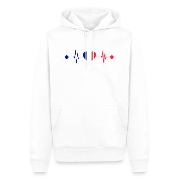 Herzschlag Franzose Frankreich - Männer Premium Bio Hoodie - Weiß - Vorne - Nico (187cm)