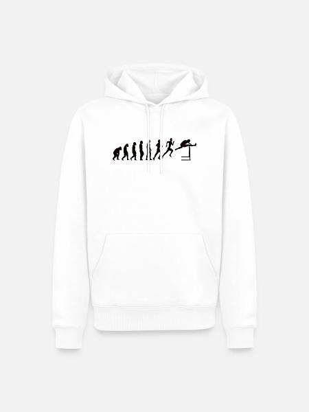 Hurdles Athletics Evolution Hurdler - Men’s Premium Organic Hoodie - white