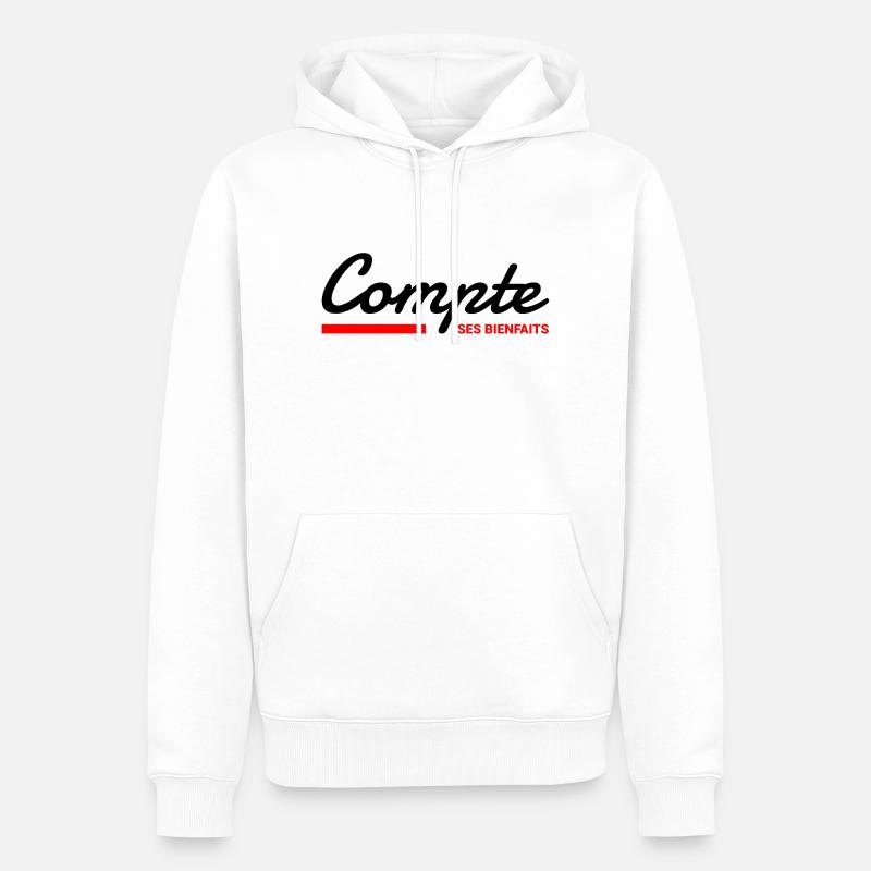 Compte les bienfaits - Sweat à capuche Premium bio Homme - blanc