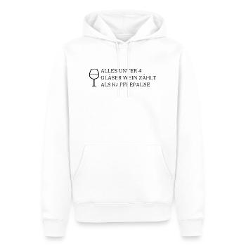 Alles unter 4 Gläser Wein zählt als Kaffeepause - Männer Premium Bio Hoodie - Weiß - Vorne - Nico (187cm)