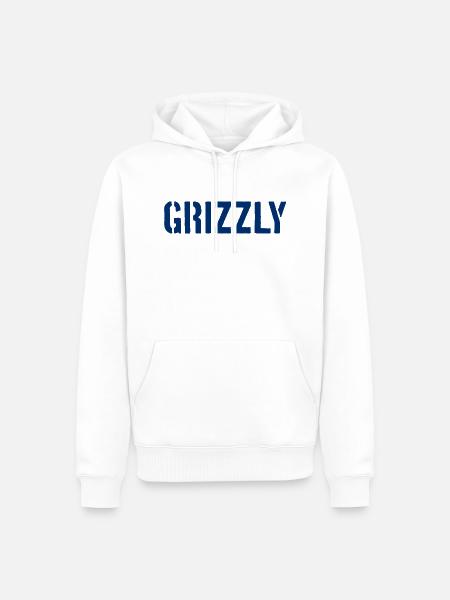 Grizzly Bär Slogan - Männer Premium Bio Hoodie - Weiß