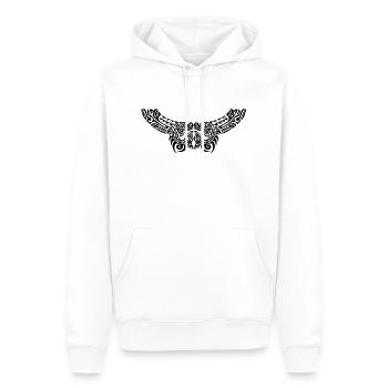 logo poitrine maori 37 noir - Sweat à capuche Premium bio Homme - blanc - Devant - Nico (187cm)