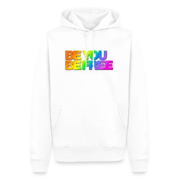 Typo Be You Be Free Diversity hf2 Rainbow Shadow - Männer Premium Bio Hoodie - Weiß - Vorne - Nico (187cm)