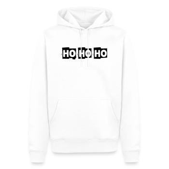 Ho ho ho Père Noël - Sweat à capuche Premium bio Homme - blanc - Devant - Nico (187cm)