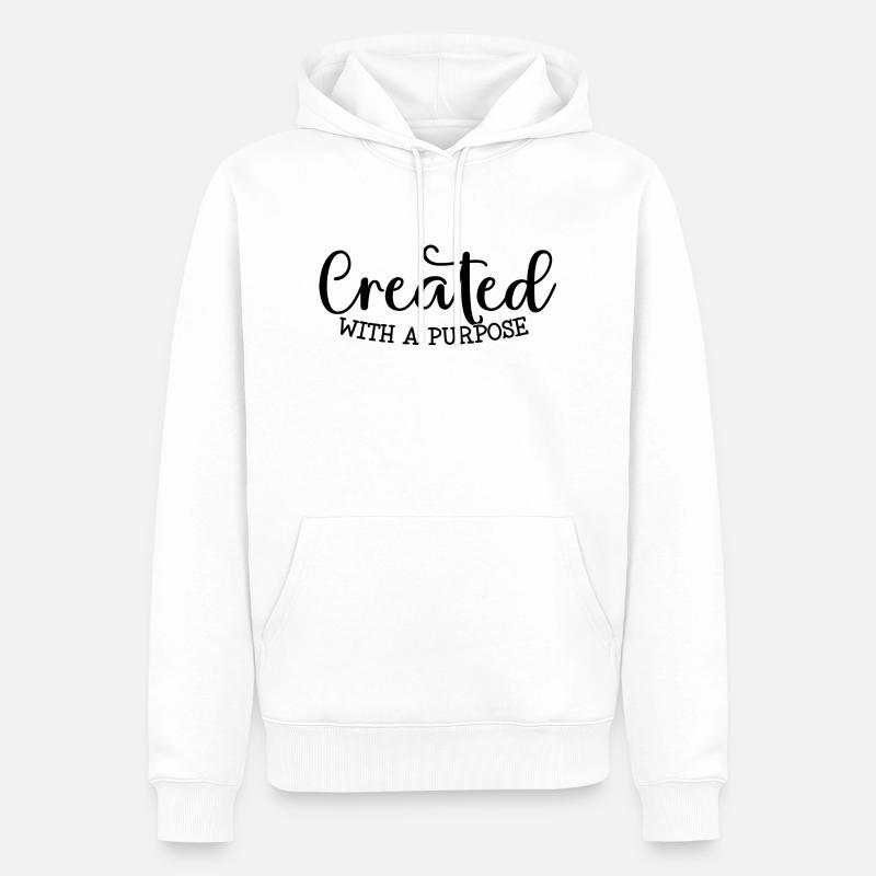 created with a purpose - Männer Premium Bio Hoodie - Weiß