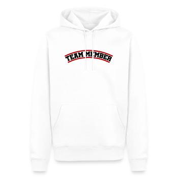 Team Mitglied - Männer Premium Bio Hoodie - Weiß - Vorne - Nico (187cm)