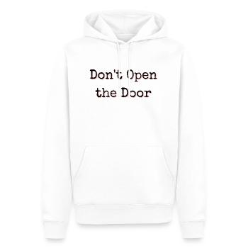 Don't Open the Door - Gruseliger Horror Schriftzug - Männer Premium Bio Hoodie - Weiß - Vorne - Nico (187cm)