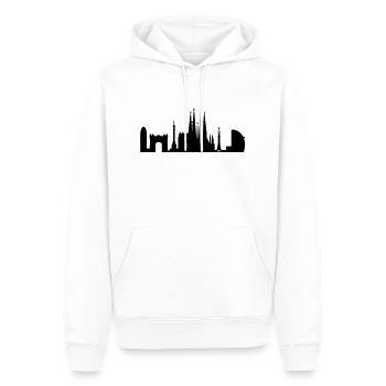 Skyline Barcelona Espagne - Sweat à capuche Premium bio Homme - blanc - Devant - Nico (187cm)