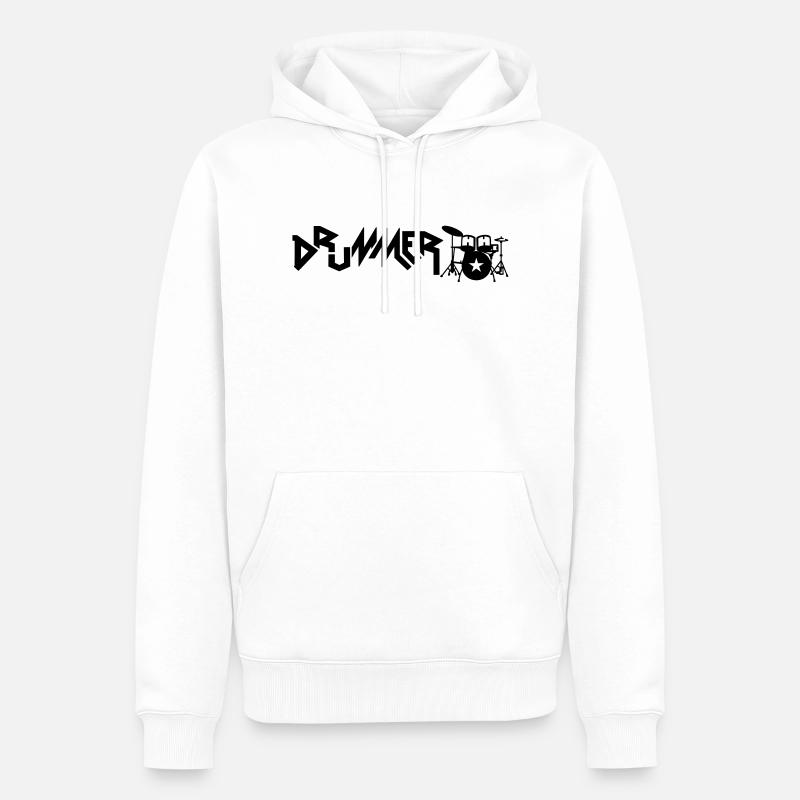 drummer - Männer Premium Bio Hoodie - Weiß