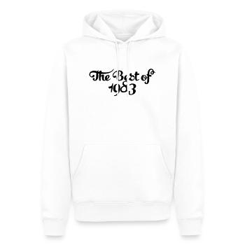 Geburtstag - Birthday - the best of 1983 (fr) - Sweat à capuche Premium bio Homme - blanc - Devant - Nico (187cm)