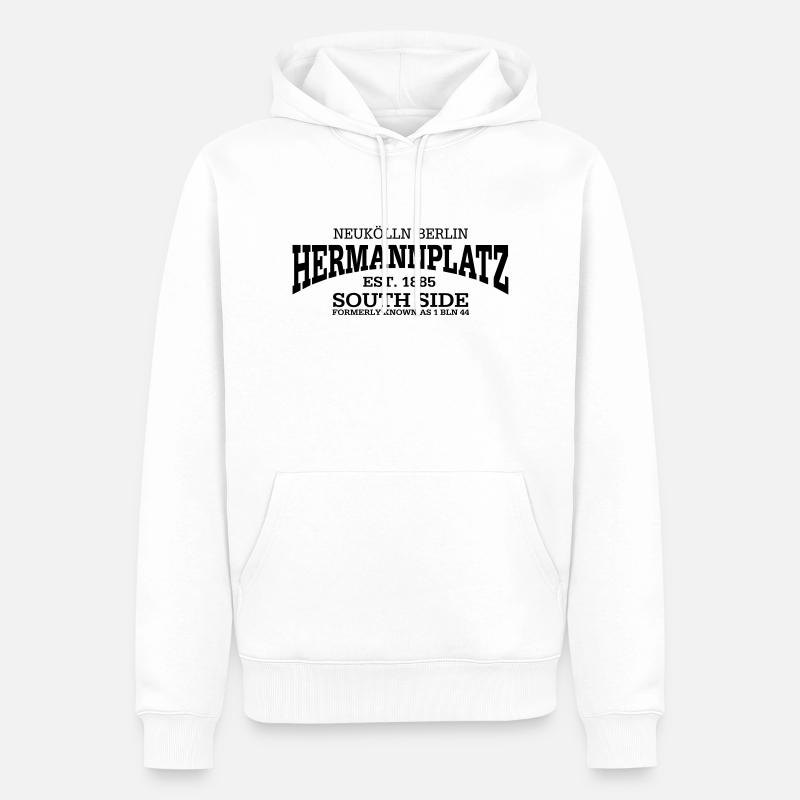 Hermannplatz Neukölln Berlin - Männer Premium Bio Hoodie - Weiß