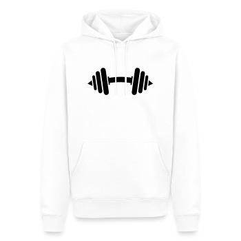 kurzhantel__f1 - Sweat à capuche Premium bio Homme - blanc - Devant - Nico (187cm)