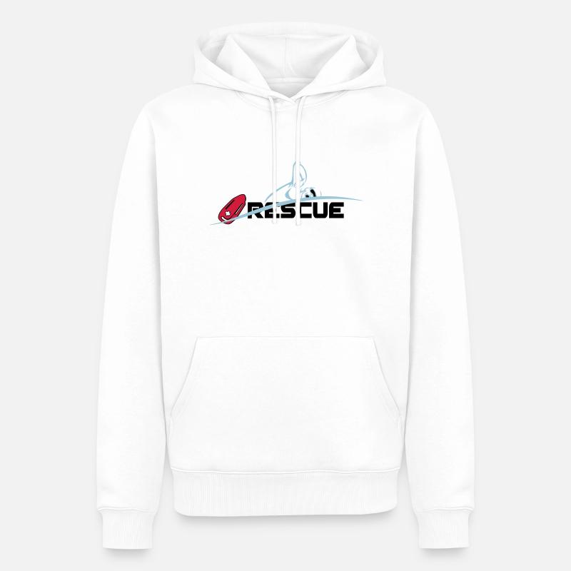 Rettungsschwimmer - Männer Premium Bio Hoodie - Weiß