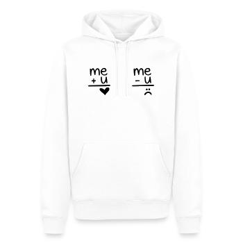 amour humour - Sweat à capuche Premium bio Homme - blanc - Devant - Nico (187cm)