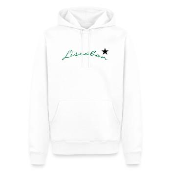 Lisbonne (2c) - Sweat à capuche Premium bio Homme - blanc - Devant - Nico (187cm)