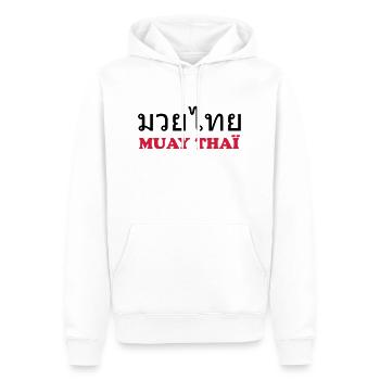 Muay Thai - Men’s Premium Organic Hoodie - white - Front - Nico (187cm)