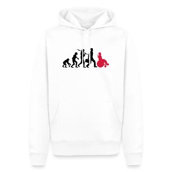 evolution rollstuhl entwicklung silhouette behinde - Männer Premium Bio Hoodie - Weiß - Vorne - Nico (187cm)