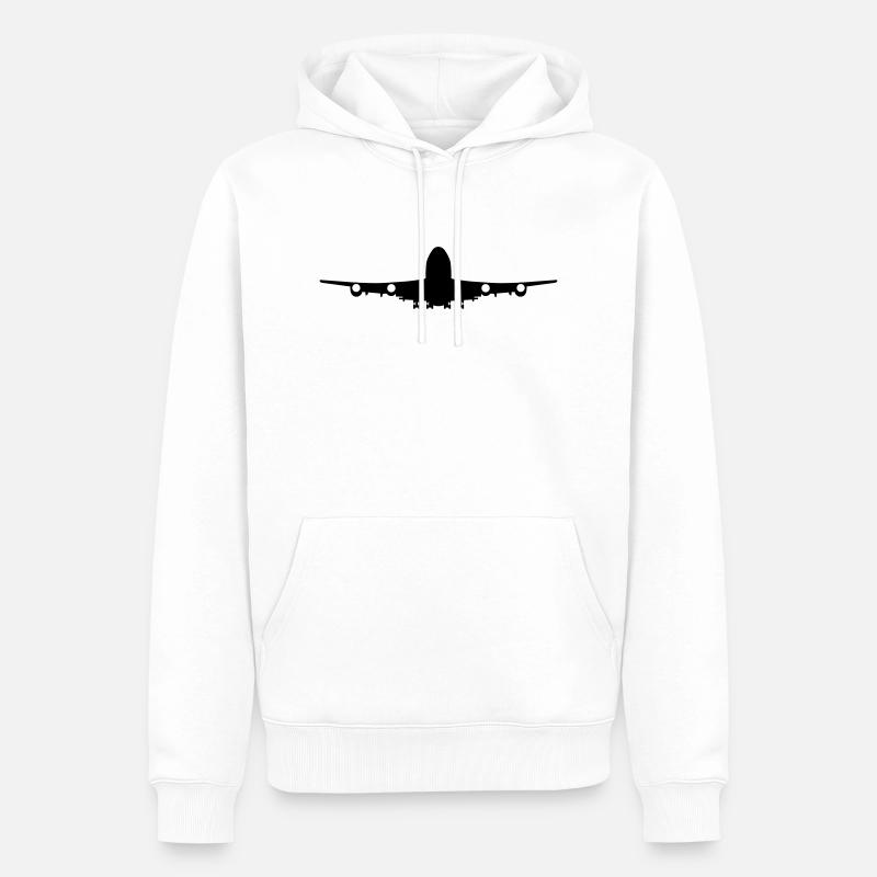 Flugzeug - Männer Premium Bio Hoodie - Weiß