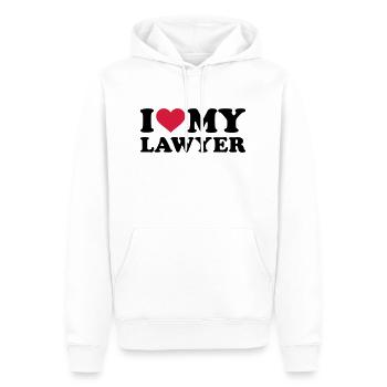 I love my Lawyer - Sweat à capuche Premium bio Homme - blanc - Devant - Nico (187cm)