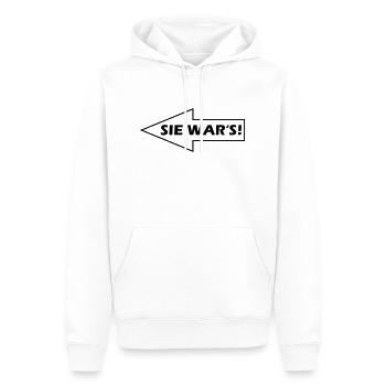 Sie war's! - nach links - Männer Premium Bio Hoodie - Weiß - Vorne - Nico (187cm)