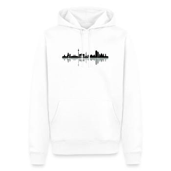 Skyline Berlin - Männer Premium Bio Hoodie - Weiß - Vorne - Nico (187cm)