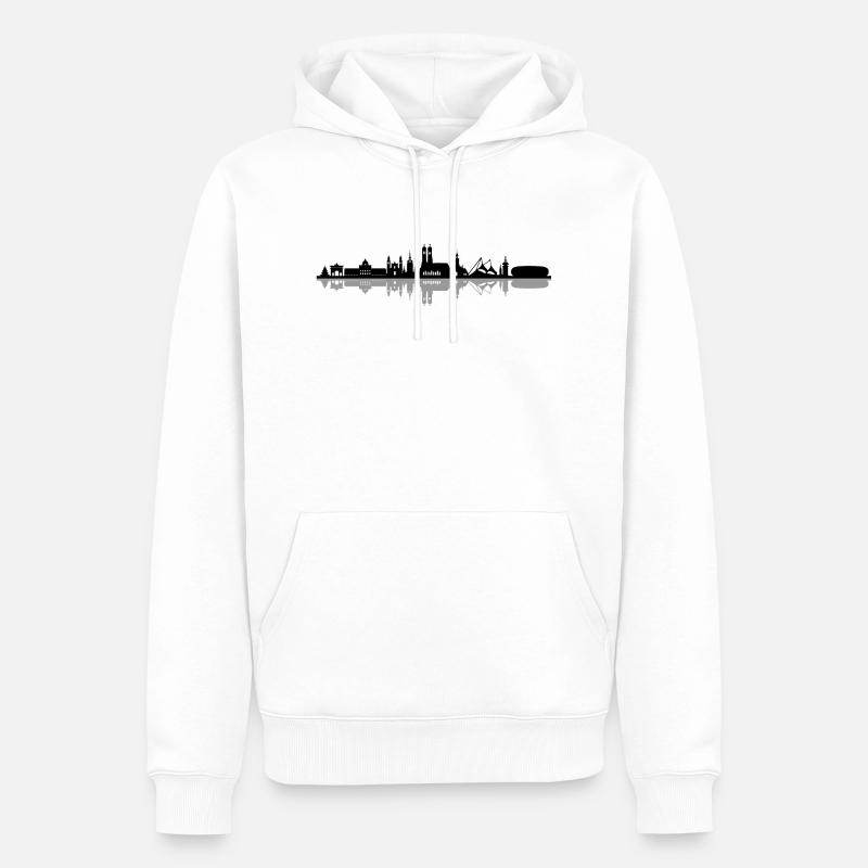 Skyline - München - Männer Premium Bio Hoodie - Weiß