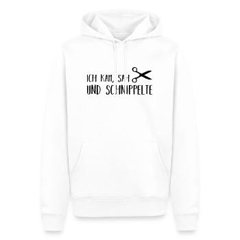ich kam, sah und schnippelte - Männer Premium Bio Hoodie - Weiß - Vorne - Nico (187cm)